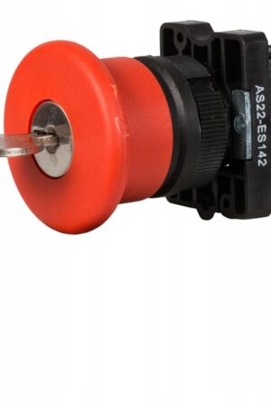 Przycisk bezpieczeństwa grzybek metalowy z kluczem