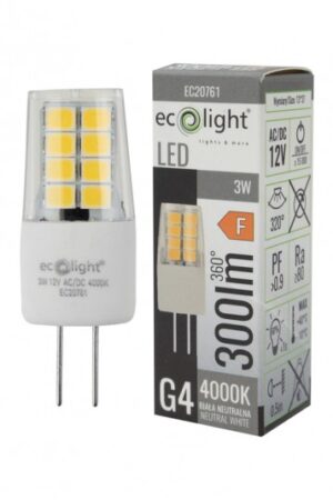 G4 3W 12V 4000K 300lm