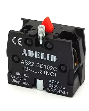 Styk pomocniczy rozwierny NC czerwony AS22‑BE102