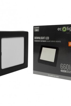 Downlight n/t kwadrat 6W 4000K czarny DL-1