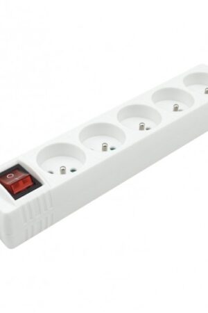 Listwa zasilająca 5 gniaz z/u z wyłącznikiem białą