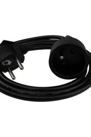 Przedłużacz 1 gniazdo 1.5m z/u 3x1.0mm2 czarny