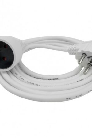 Przedłużacz 1 gniazdo 3m z/u 3x1.5mm2 biały