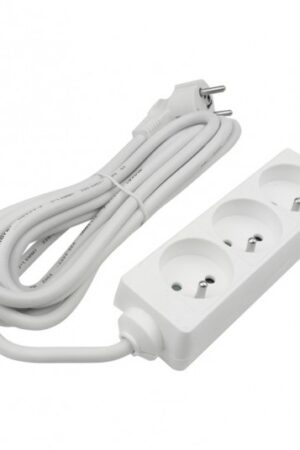 Przedłużacz 3 gniazda 3m z/u 3x1.5mm2 biały