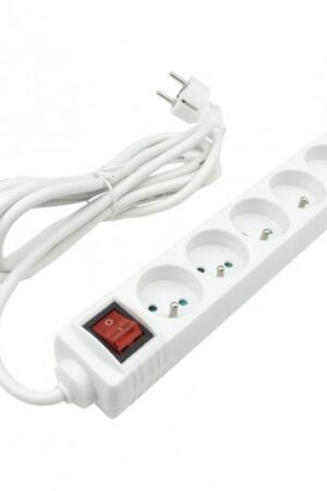 Przedłużacz 5 gniaz. 3m z/u z wyłącznikiem biały