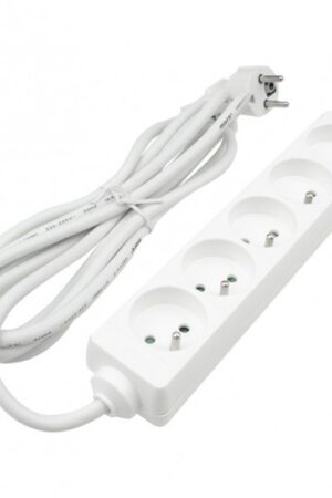 Przedłużacz 5 gniazd 3m z/u 3x1.5mm2 biały