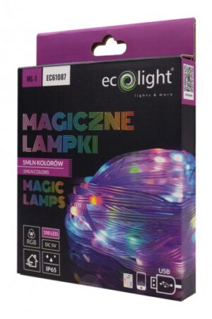 MAGICZNE LAMPKI 1MLN KOLORÓW 100 LED 10m DC5V