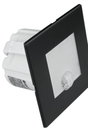 Oprawa LED schodowa z czujnikiem ruchu kwadratowa czarny mat