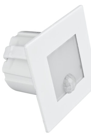 Oprawa schodowa LED z czujnikiem ruchu kwadratowa biała