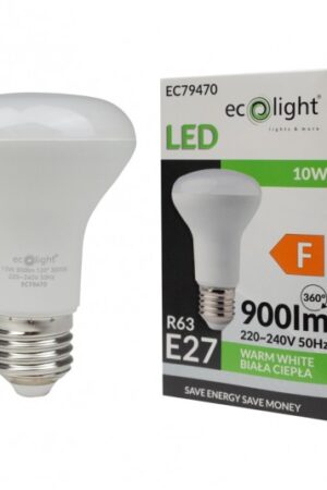 R63 E27 10W 3000K 900lm