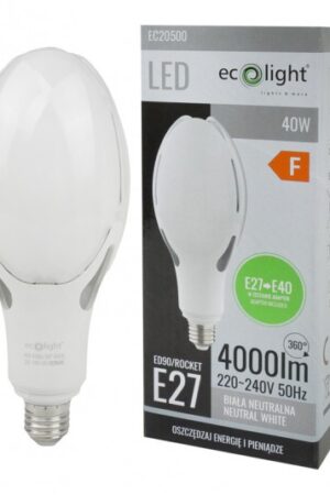 Rocket E27 40W 4000K 4000lm E-27->E-40