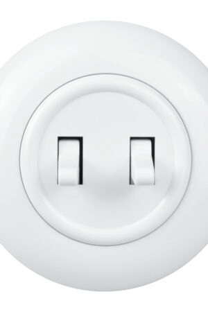 Włącznik podwójny z ramką biały Electromalt EX1W0021