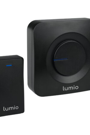 Dzwonek bezprzewodowy kinetyczny, odbiornik AC 230 V, czarny, LUMIO