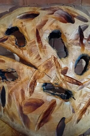 Lampa z plastra drewna