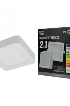 Downlight 12W kwadrat CCT 2w1 biały