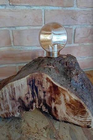 Lampa nocna drewniana