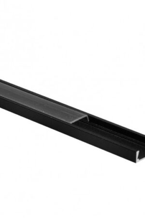 Profil N02 natynkowy czarny z kloszem transparentnym 2m