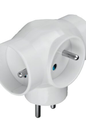 Rozgałęźnik elektryczny 3 gniazda z uziemieniem biały