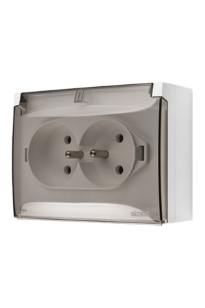Gniazdo podwójne z uziemieniem Simon Aquaclick ACGZ2/11A