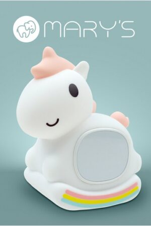 MARY'S lampka nocna z budzikiem Jednorożec na biegunach