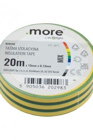 Taśma izolacyjna 19mm x 0,13mm KOLOR MIX 20m