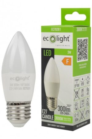 Żarówka LED CANDLE E27 3W 3000K 300lm
