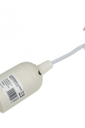 Gniazdo plastikowe oprawka E27 z zawieszką BIAŁE