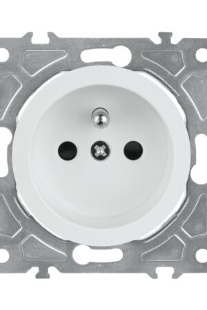 Gniazdo z uziemieniem białe OVAL