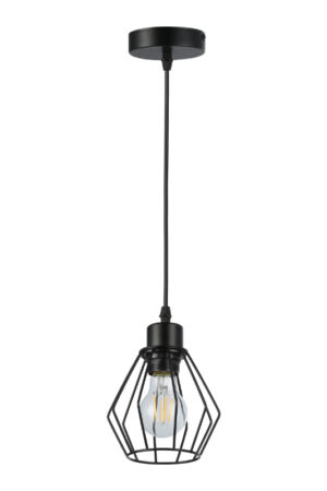 Oprawa wisząca 1xE27 czarna ażurowa