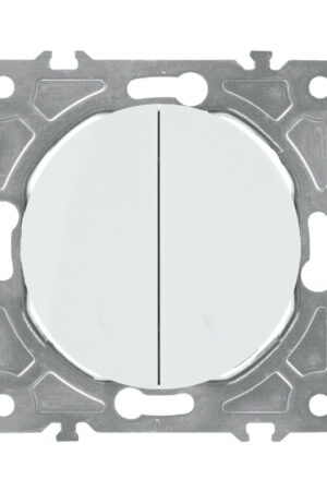 Włącznik podwójny biały OVAL