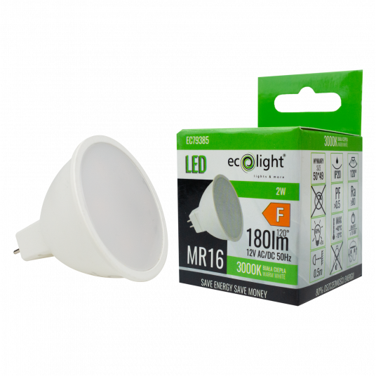 Żarówka LED MR16 2W 12V 3000K 180lm