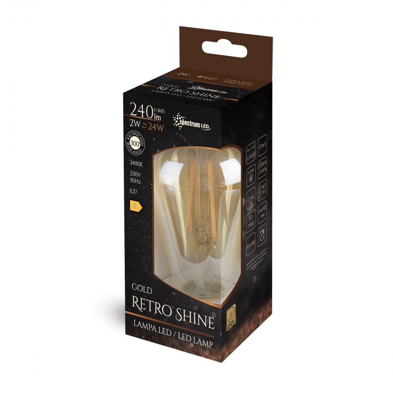 Żarówka LED ST64 E27 230V 2W 2400K Retroshine Spectrum - obrazek 2