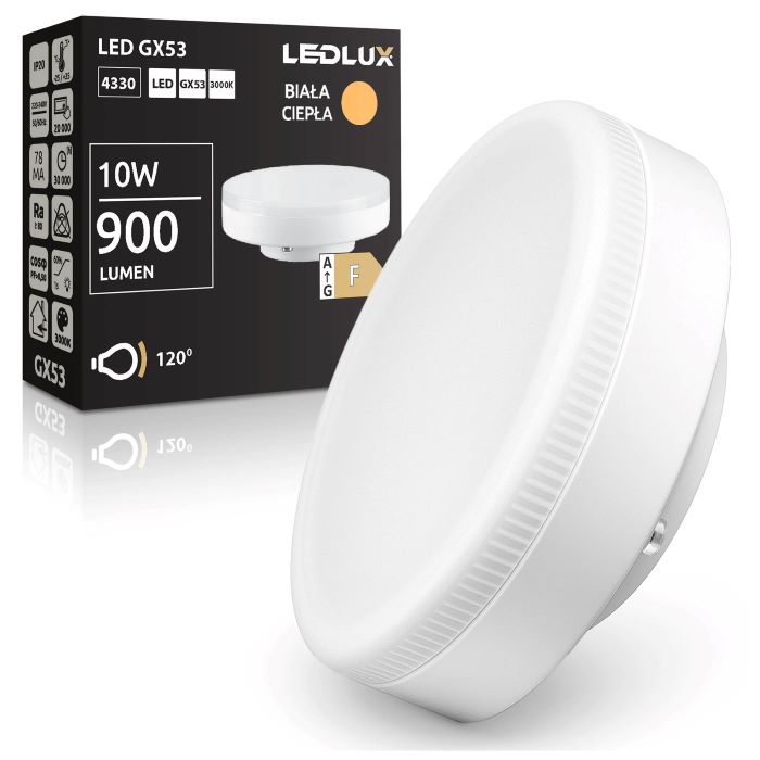 Żarówka LED GX53 10W 900lm 3000K LEDLUX