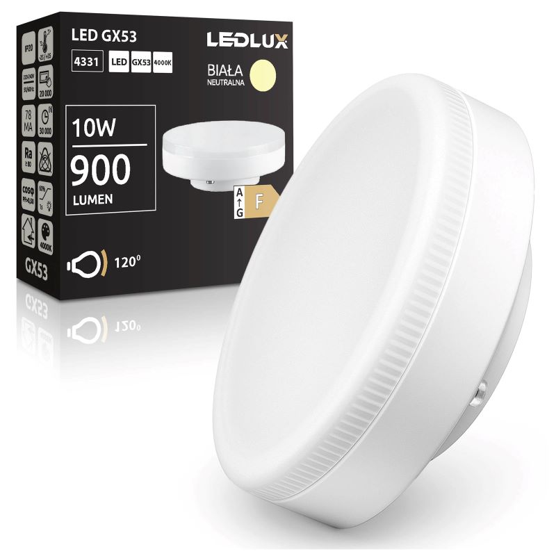 Żarówka LED GX53 10W 900lm 4000K LEDLUX