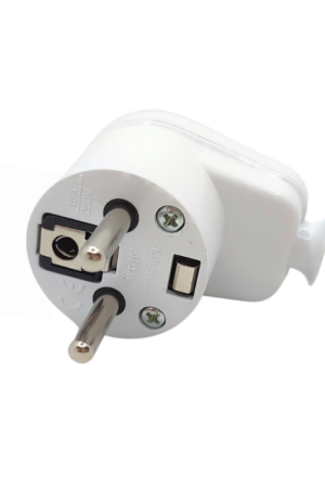 Wtyczka prądowa kątowa 2P+Z 230V 16A biała