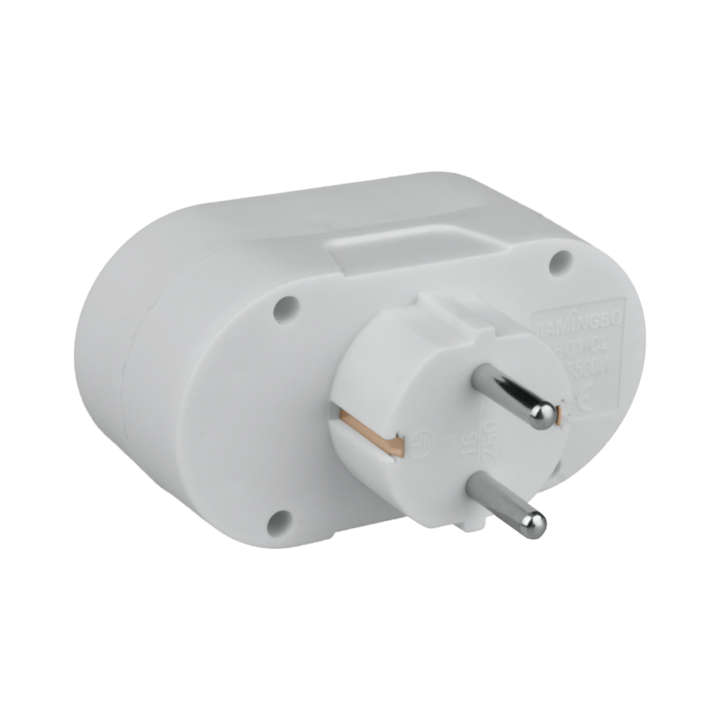 Rozgałęźnik elektryczny Schuko 2 gniazda z uziemieniem biały - obrazek 2
