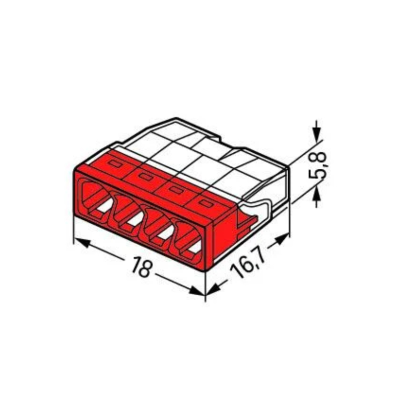 Szybkozłączka instalacyjna drut 4 x 0,5-2,5mm2 WAGO - obrazek 2