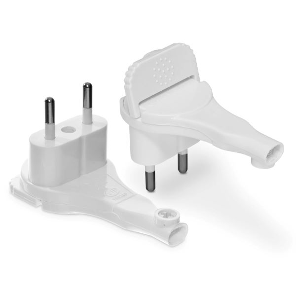 Wtyczka płaska kątowa z uchwytem 2P 230V 6A biała