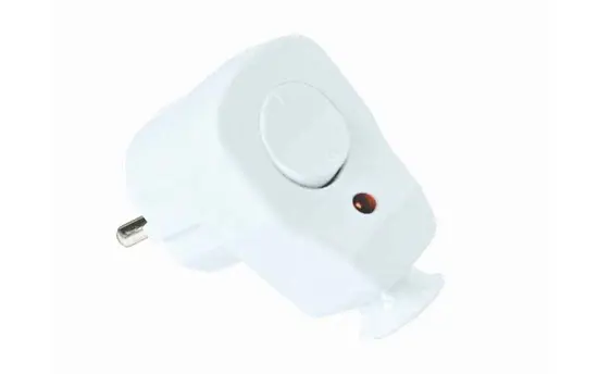 Wtyczka prądowa kątowa z wyłącznikiem 2P+Z Uni-Schuko 230V 16A biała