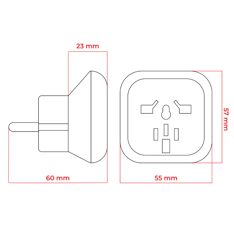 Adapter podróżny Europa biały - obrazek 4