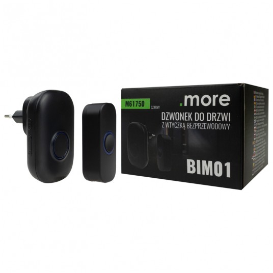 Dzwonek do drzwi z wtyczką bezprzewodową BIM-01 czarny M61750 - obrazek 2