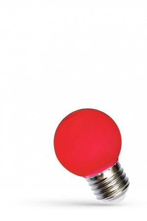 Żarówka LED E27 230V 1W kula barwa czerwona
