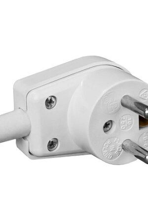 Wtyczka kątowa 16A 250V IP20 biała