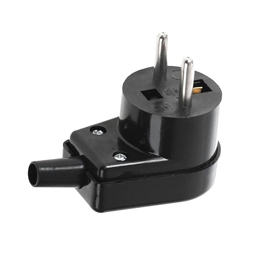 Wtyczka kątowa 16A 250V IP20 czarna