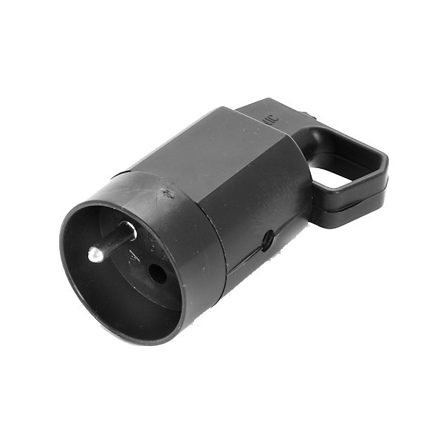 Gniazdo z uchem z uziemieniem 2P+Z 16A 250V IP20 czarne