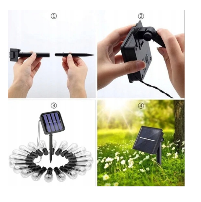 Girlanda Solarna Ogrodowa 10 LED 5m - obrazek 3