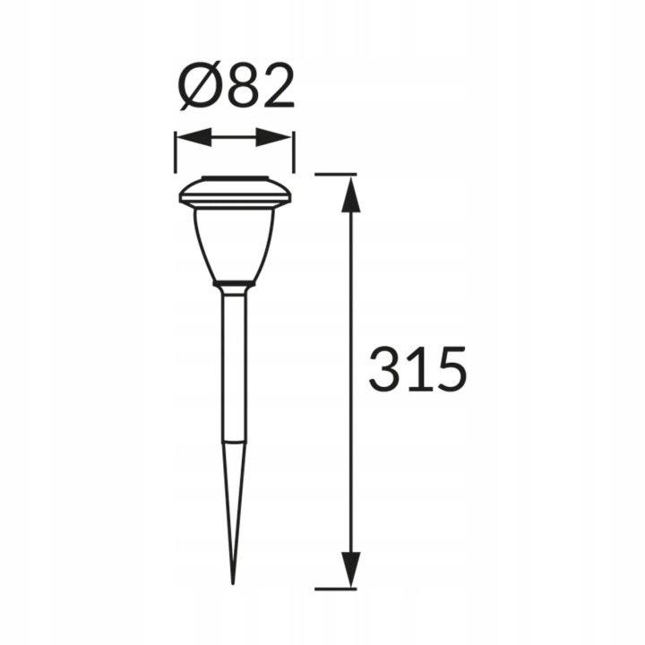 Oprawa ogrodowa solarna LED BERT 6500K 1lm IP44 - obrazek 2