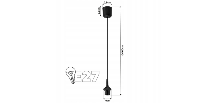Lampa wisząca E27 z oprawką budowlaną - obrazek 2