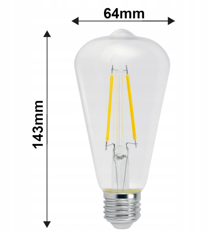 Żarówka LED E27 Filament ST64 6W 660lm 3000K - obrazek 2