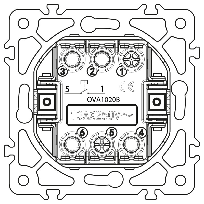 Włącznik dzwonkowy czarny OVAL - obrazek 2